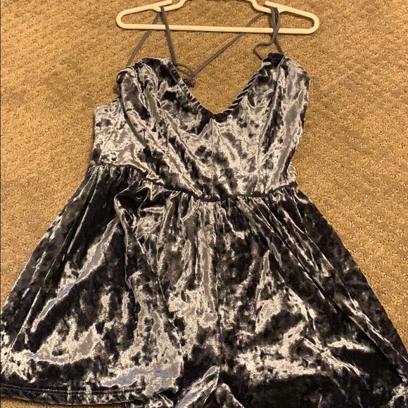 Navy silk romper - Picture 2 of 2